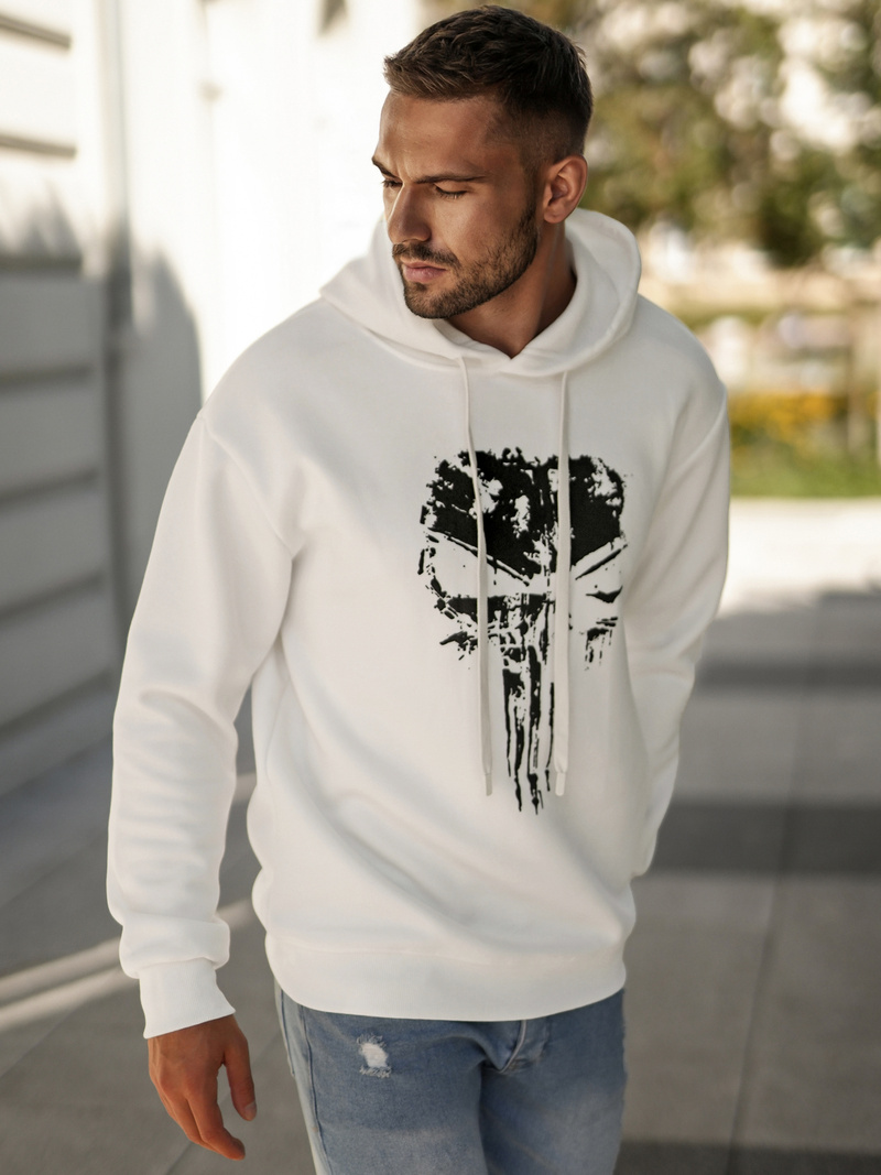 Sudadera de hombre blanca OZONEE JS/65B3907/1