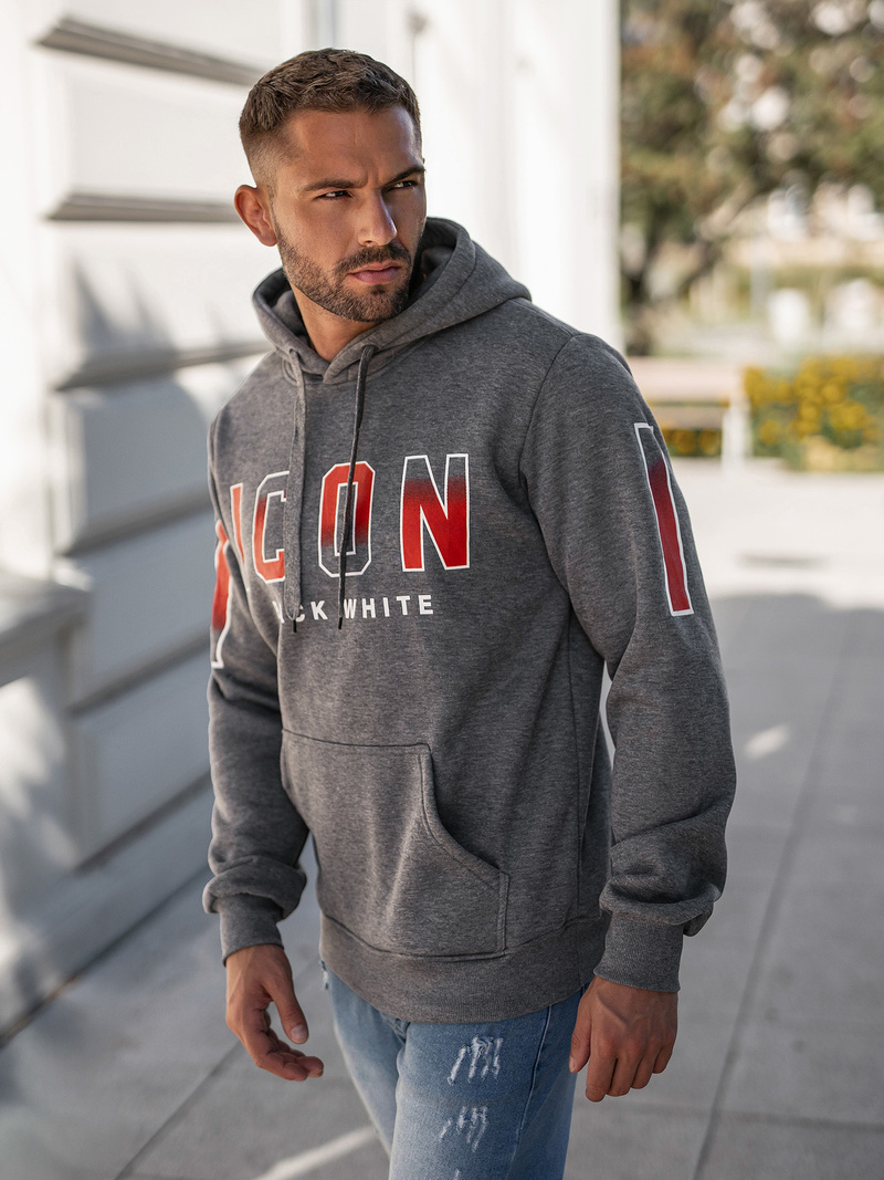 Sudadera de hombre grafito OZONEE JS/8B1739/5