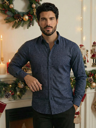 Camisa de hombre azul marino OZONEE V/V186Z