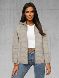 Chaqueta de mujer beige OZONEE JS/16M9232/62