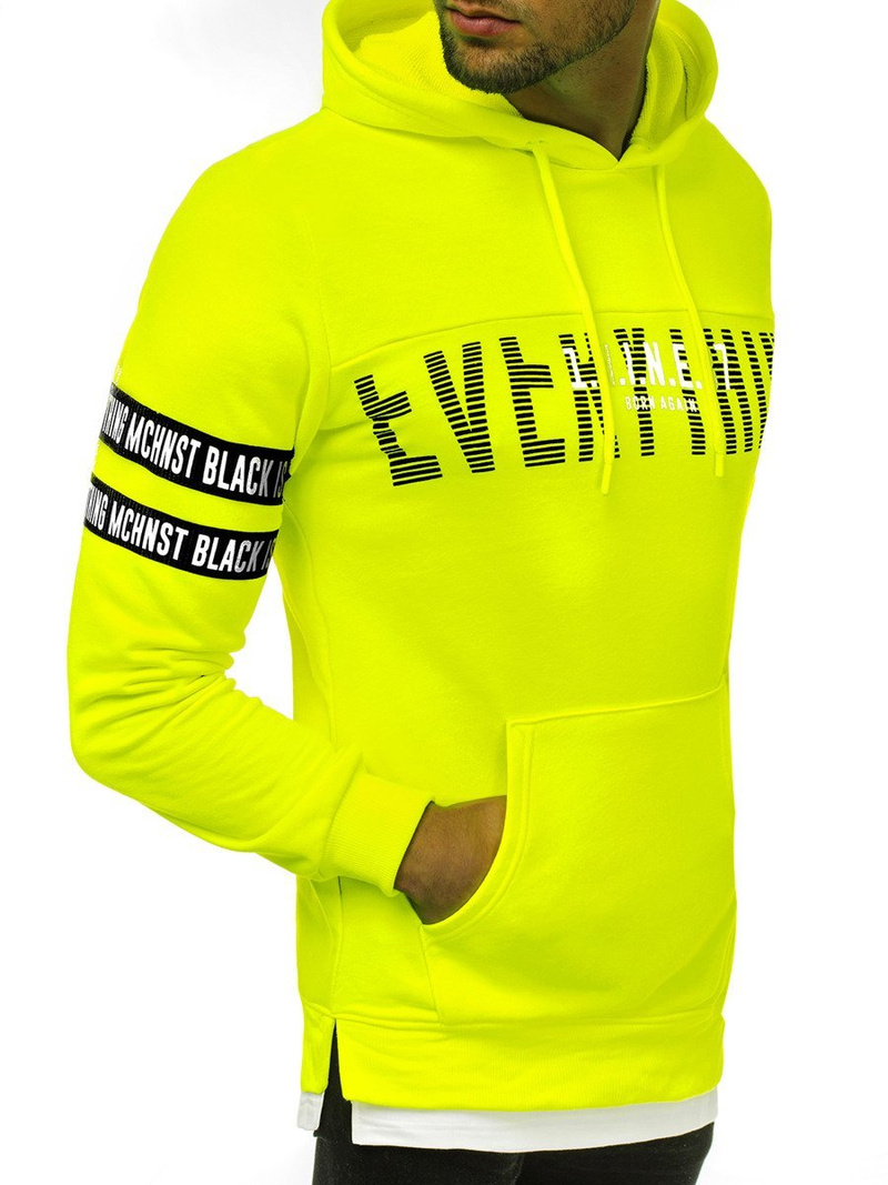 Sudadera de hombre neón amarilla OZONEE MACH/3123