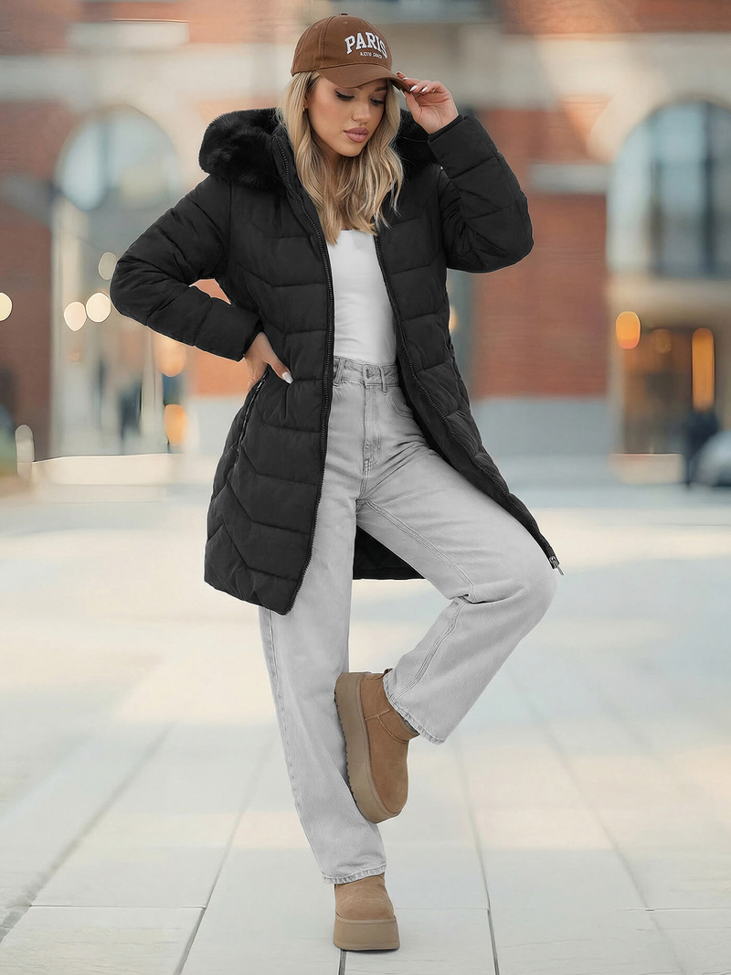 Chaqueta de mujer negra OZONEE JS/16M9121/392Z