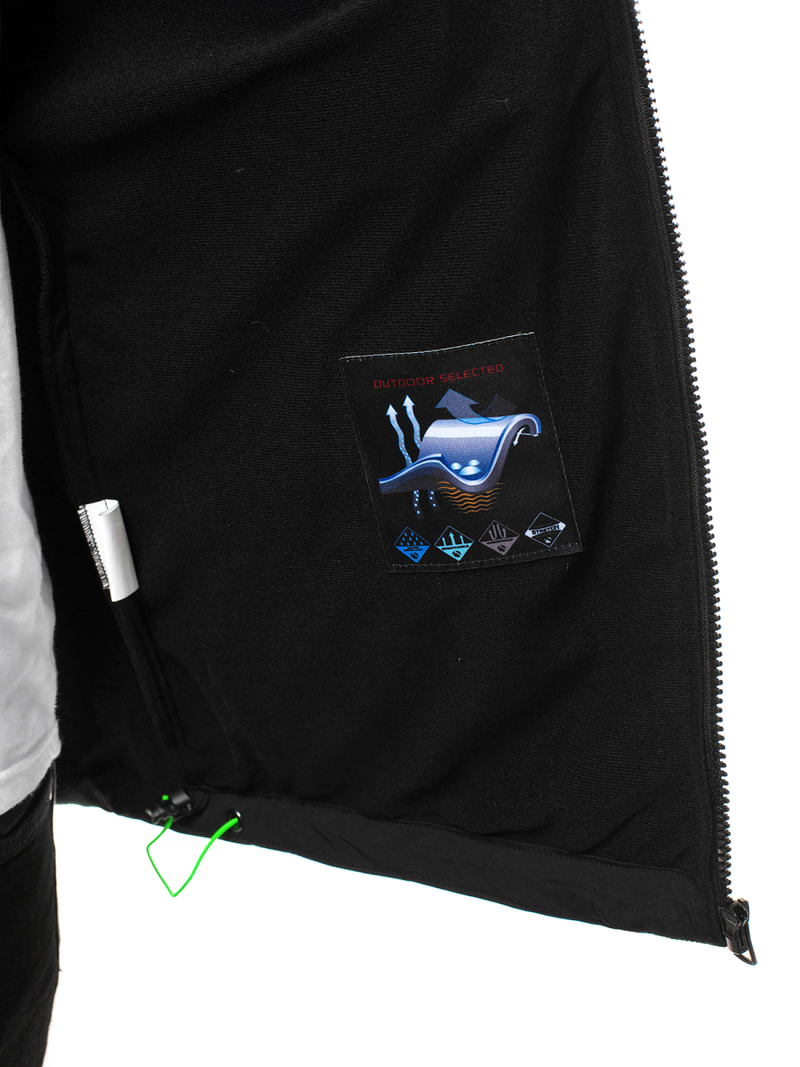 Chaqueta de hombre negro-verde OZONEE GE/12263