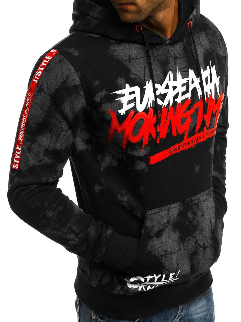 Sudadera de hombre negra OZONEE JS/DD210Z