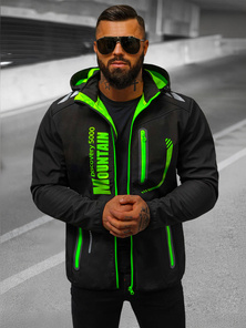 Chaqueta softshell de hombre negra-verde OZONEE JS/HH026/1A