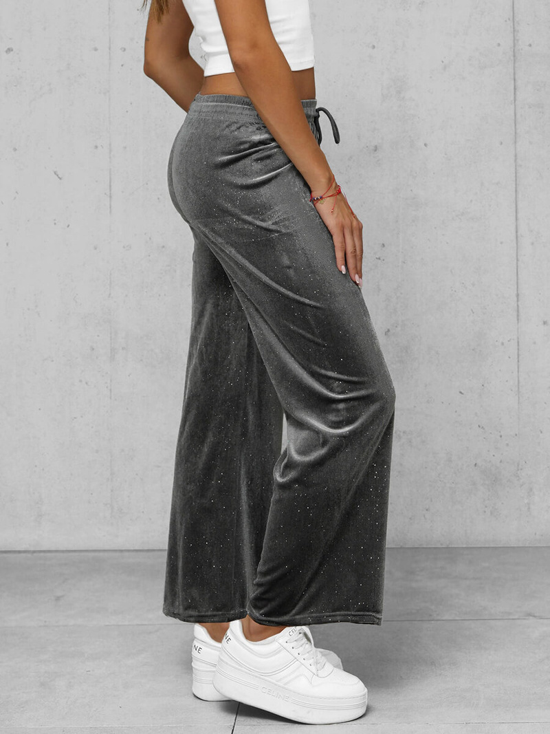 Pantalones velour de mujer grafito OZONEE JS/92K519/10