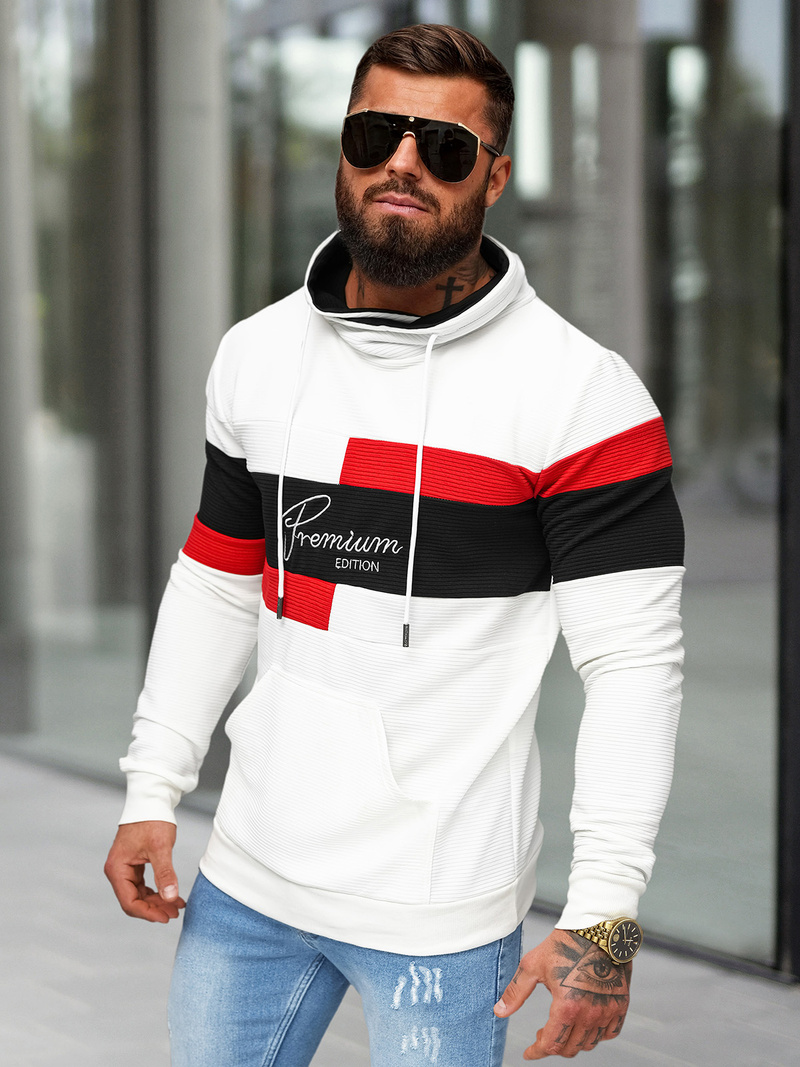 Sudadera de hombre blanca OZONEE O/B7524Z