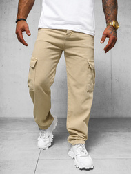 Pantalón de hombre beige OZONEE DO/4001