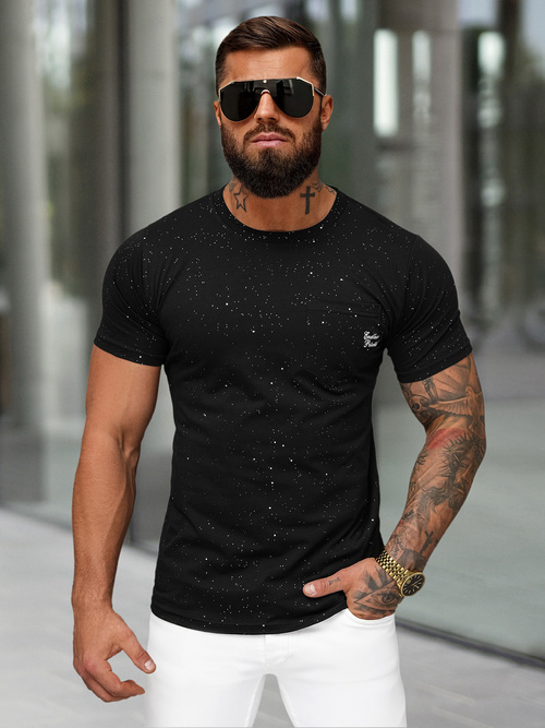 Camiseta de hombre negras OZONEE O/QQ1387