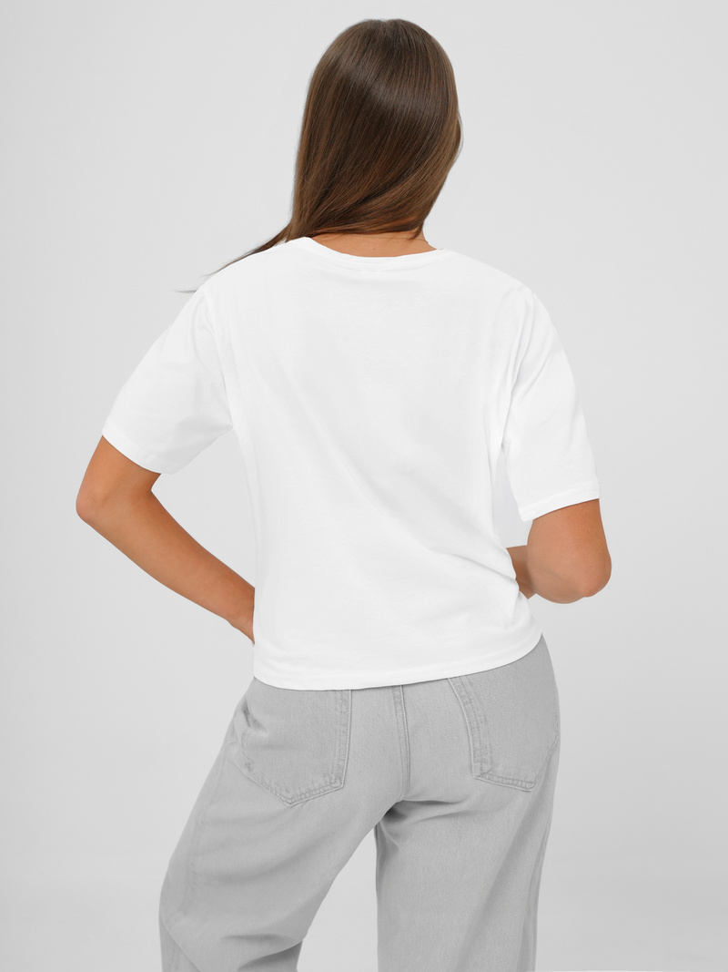 Camiseta de mujer blanco-azul OZONEE JS/RJ77247