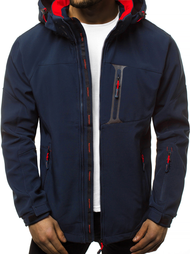 Chaqueta de hombre azul marino rojo OZONEE GE/12262