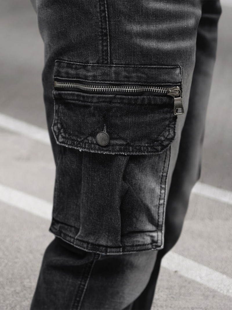 Vaqueros jogger de hombre negras OZONEE NB/MP0108N