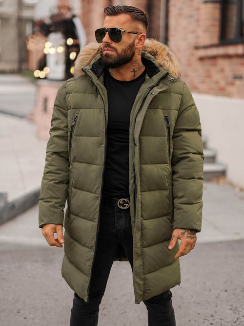 Chaqueta de hombre verde-oscura OZONEE JS/25M9803/136