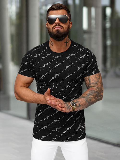 Camiseta de hombre negras OZONEE O/QQ1323
