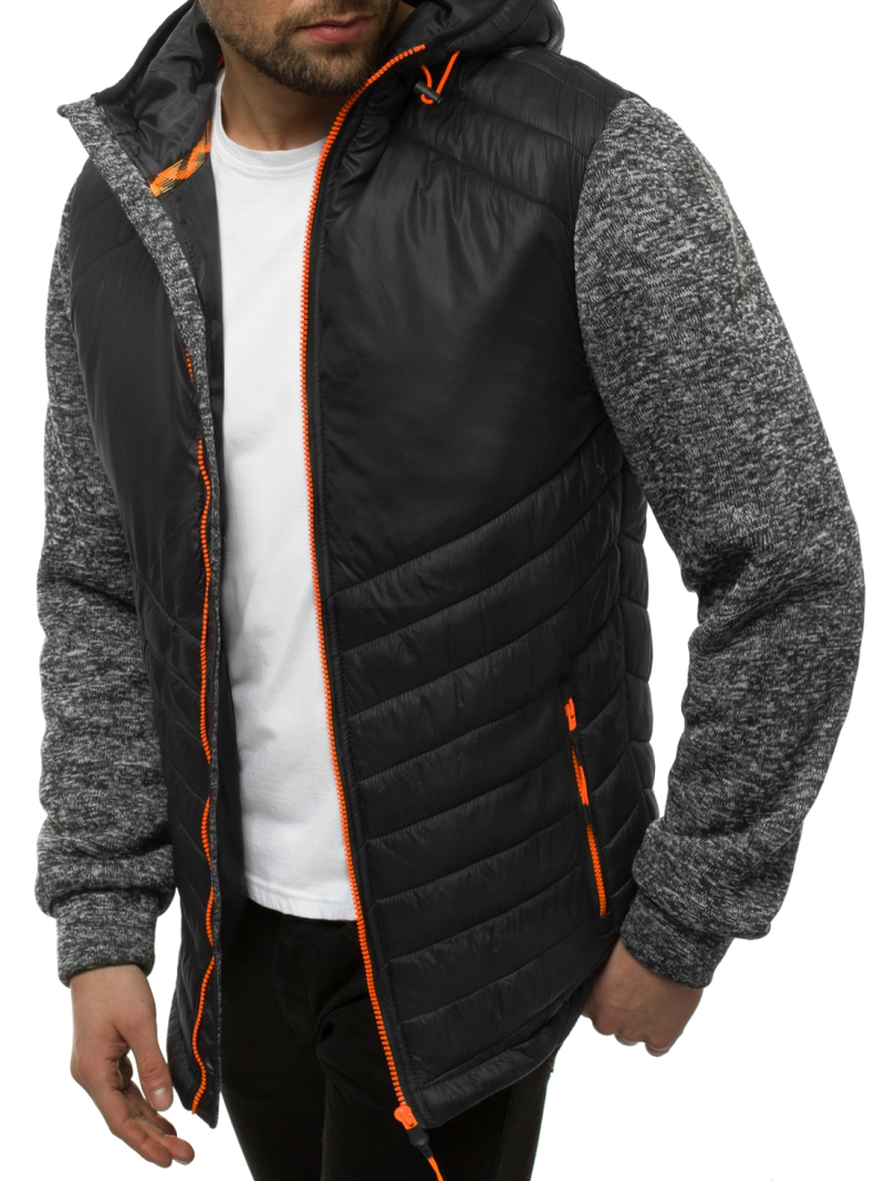 Chaqueta de hombre negra OZONEE JS/KS2001K