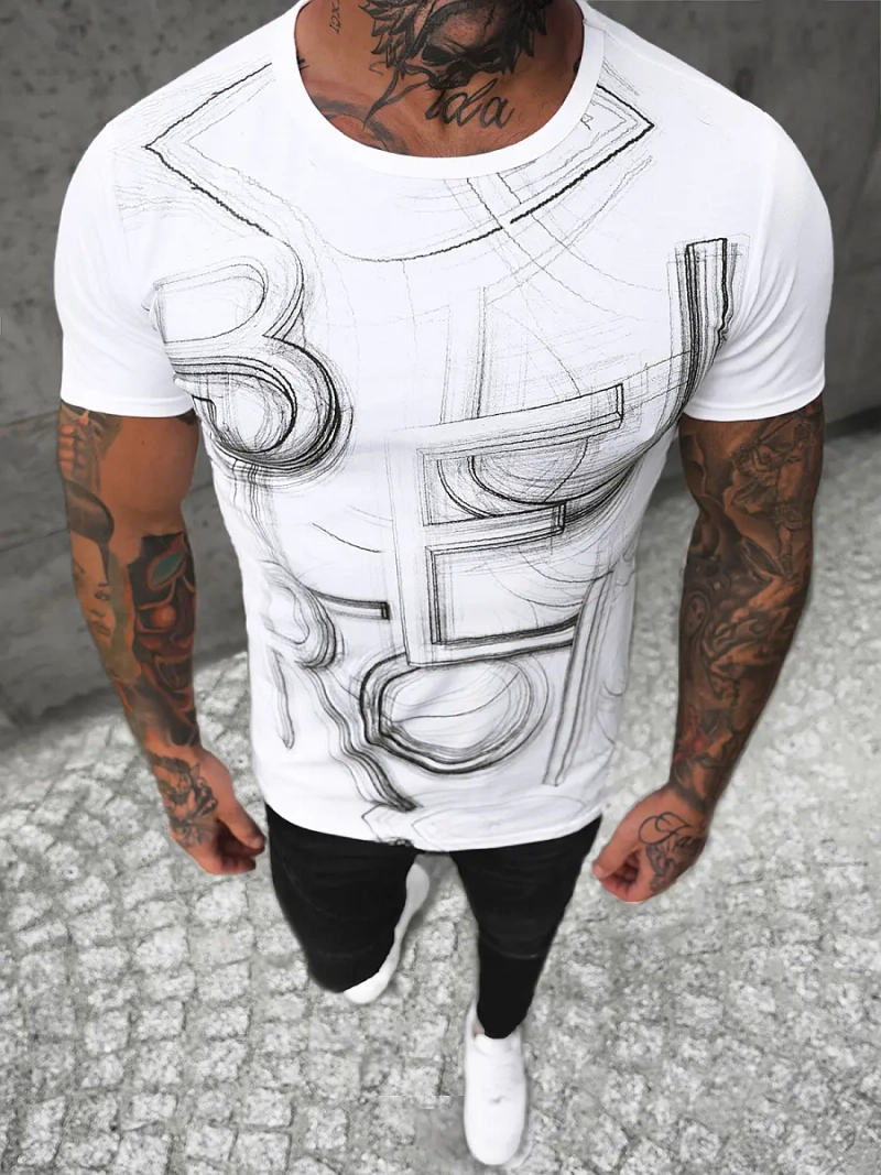 Camiseta de hombre blanca OZONEE O/T132/1
