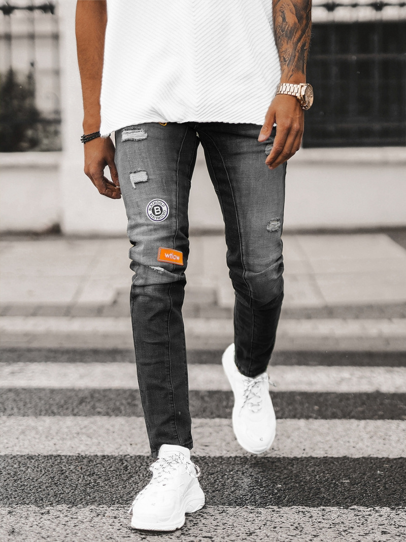 Vaqueros de hombre negras OZONEE NB/MP0047NZ