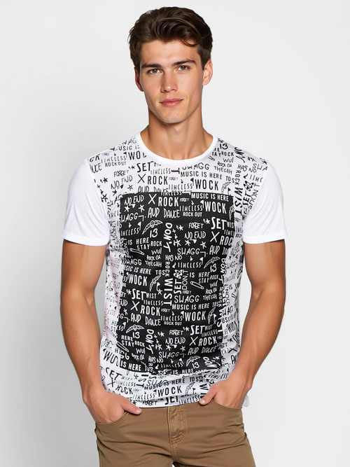 Camiseta de hombre blanca OZONEE O/T122/1Z