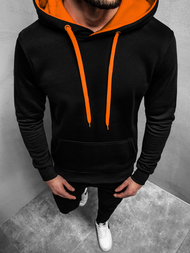 Sudadera de hombre negro-naranja OZONEE JS/2011Z