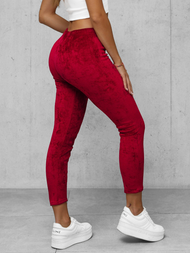 Pantalón velour de chándal para mujer burdeos OZONEE JS/92K521/35
