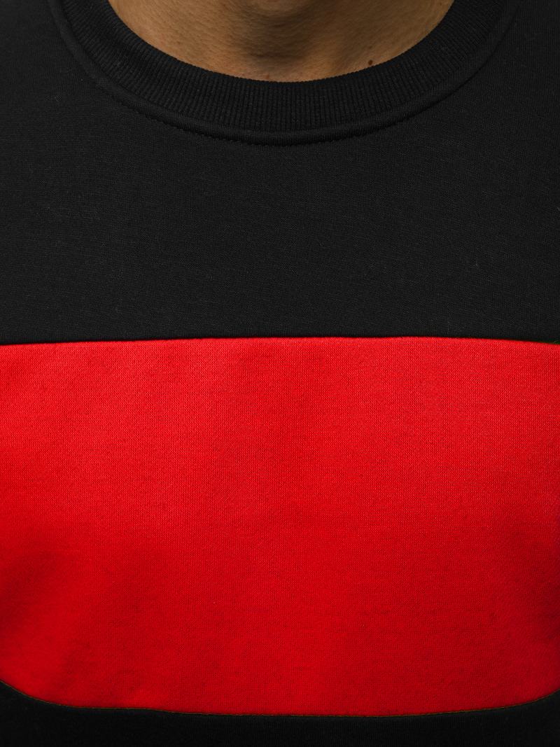 Sudadera de hombre negra-roja OZONEE JS/2010Z