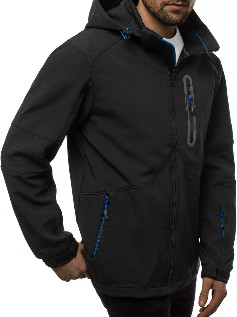 Chaqueta de hombre negro-azul OZONEE GE/12263Z