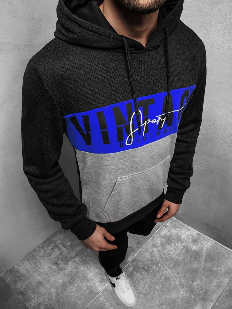 Sudadera de hombre amarillo negra OZONEE JS/KS1911Z