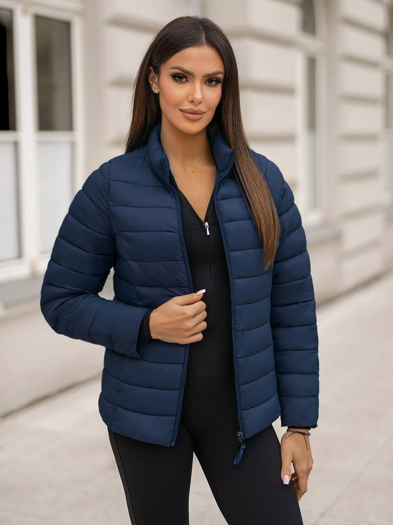 Chaqueta de mujer azul marino OZONEE JS/11Z8170