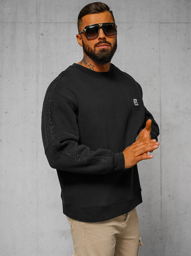 Sudadera de negra OZONEE O/SWE23049Z