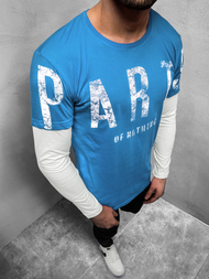 Camiseta de manga larga de hombre azul OZONEE O/1292Z 