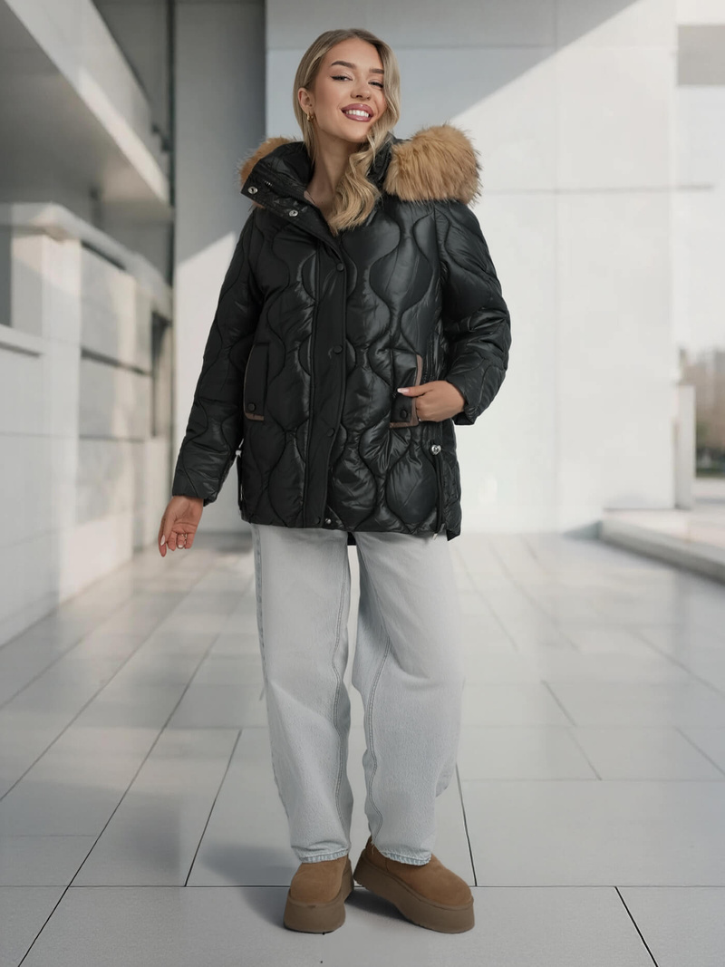 Chaqueta de mujer negra OZONEE O/5M3226/392Z