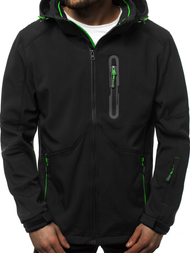 Chaqueta de hombre negro-verde OZONEE GE/12263