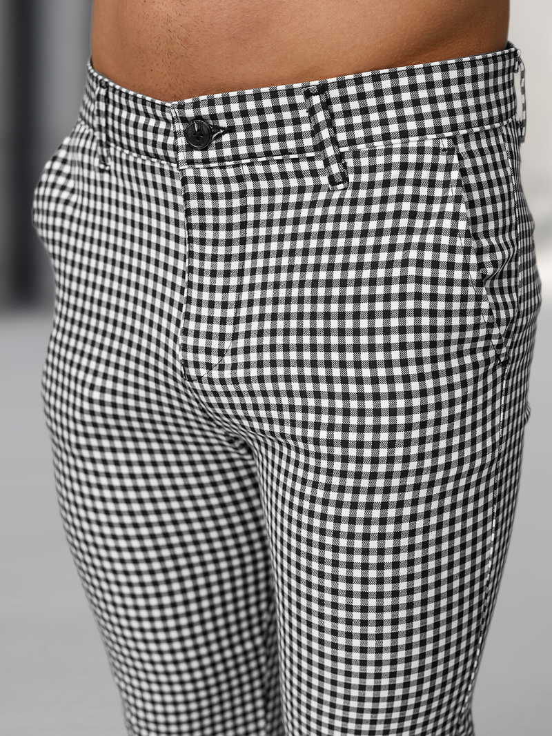 Pantalón de hombre negro-blanco OZONEE DJ/5531Z