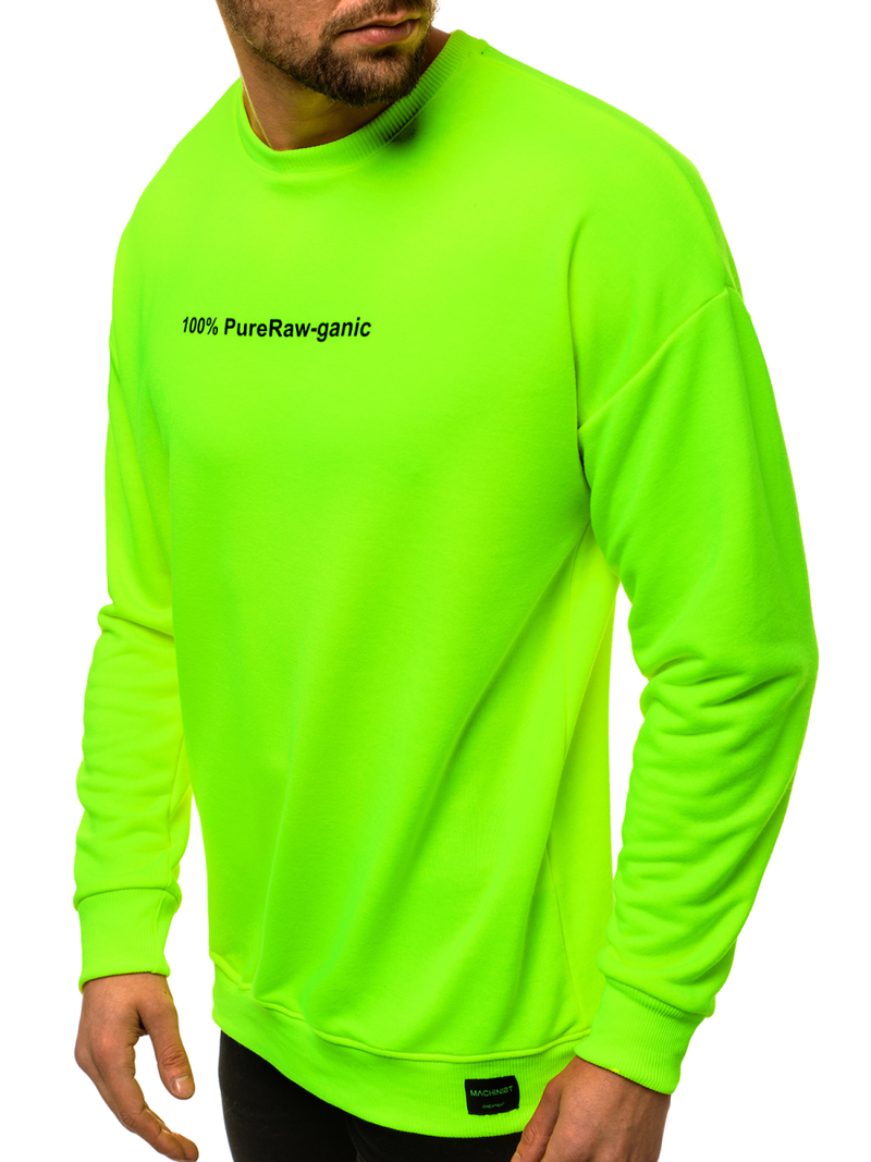 Sudadera de hombre neón verde OZONEE MACH/3149
