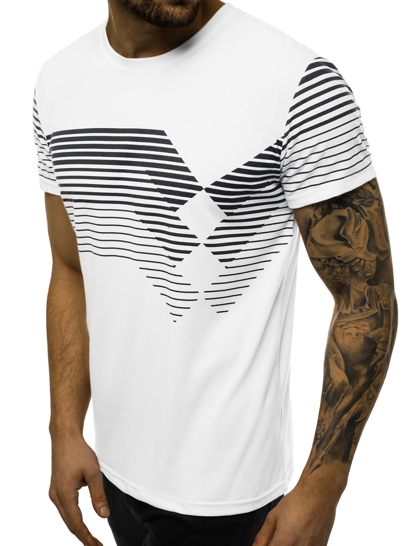 Camiseta de hombre blanco OZONEE JS/KS2058