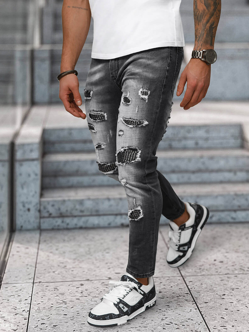 Vaqueros de hombre negras OZONEE NB/MP0152N