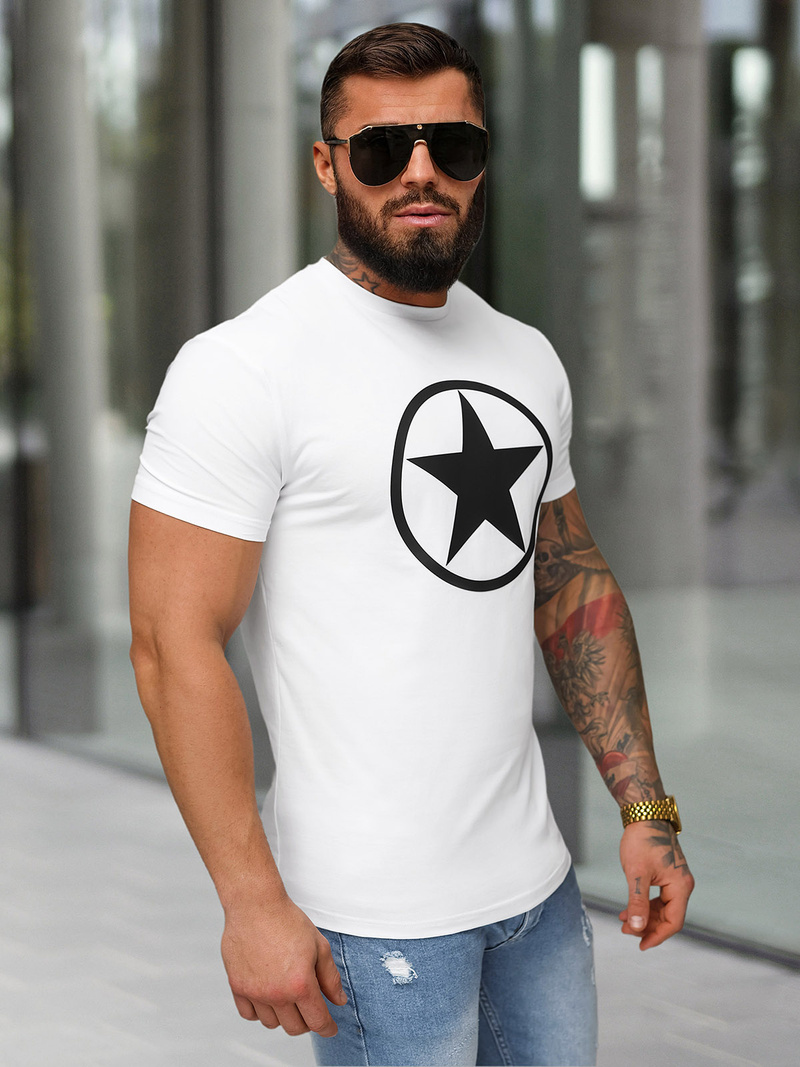 Camiseta de hombre blanco OZONEE NB/MT3151