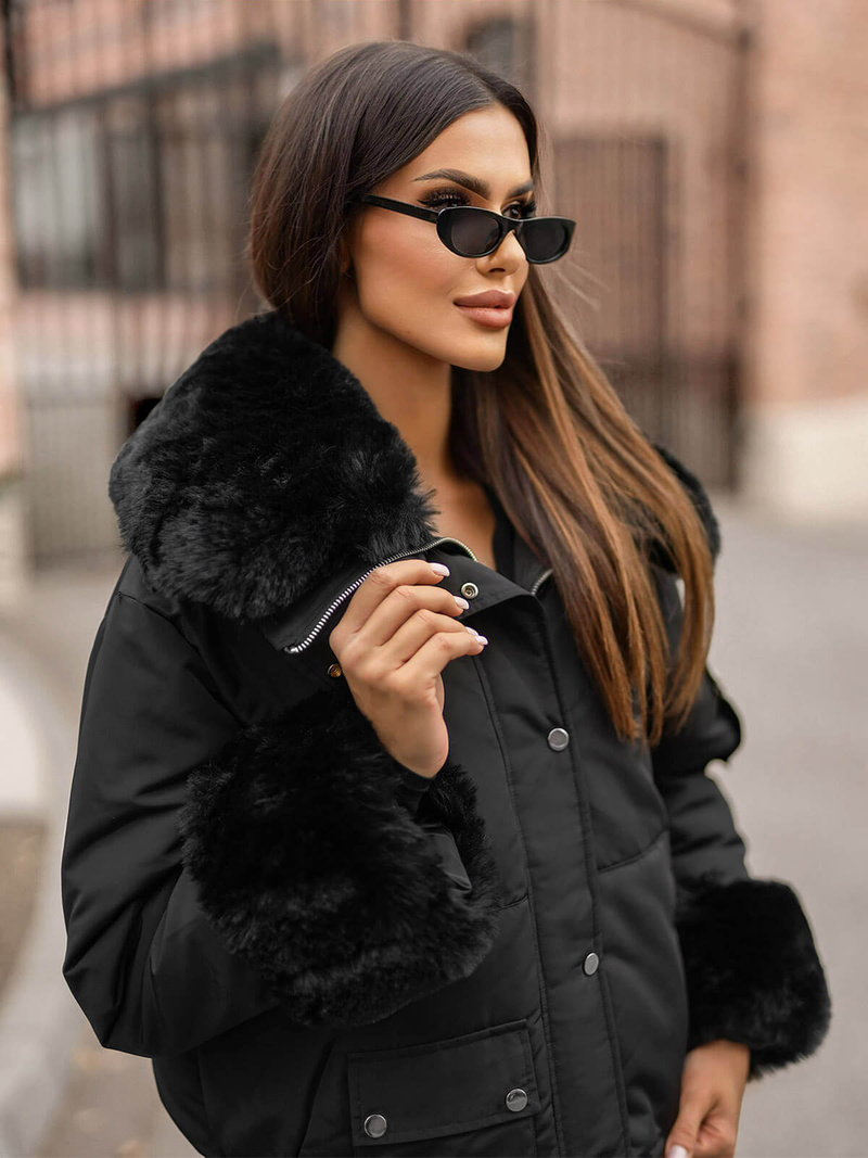 Chaqueta de mujer en negra OZONEE O/H833