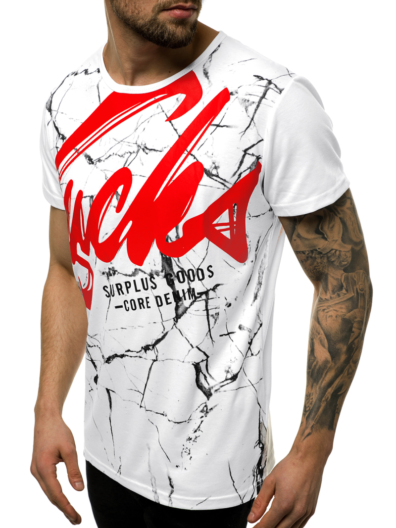 Camiseta de hombre blanca OZONEE JS/KS2015