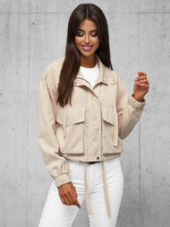 Chaqueta de mujer beige OZONEE O/G118Z