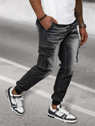 Vaqueros jogger de hombre negras OZONEE NB/MP0108N