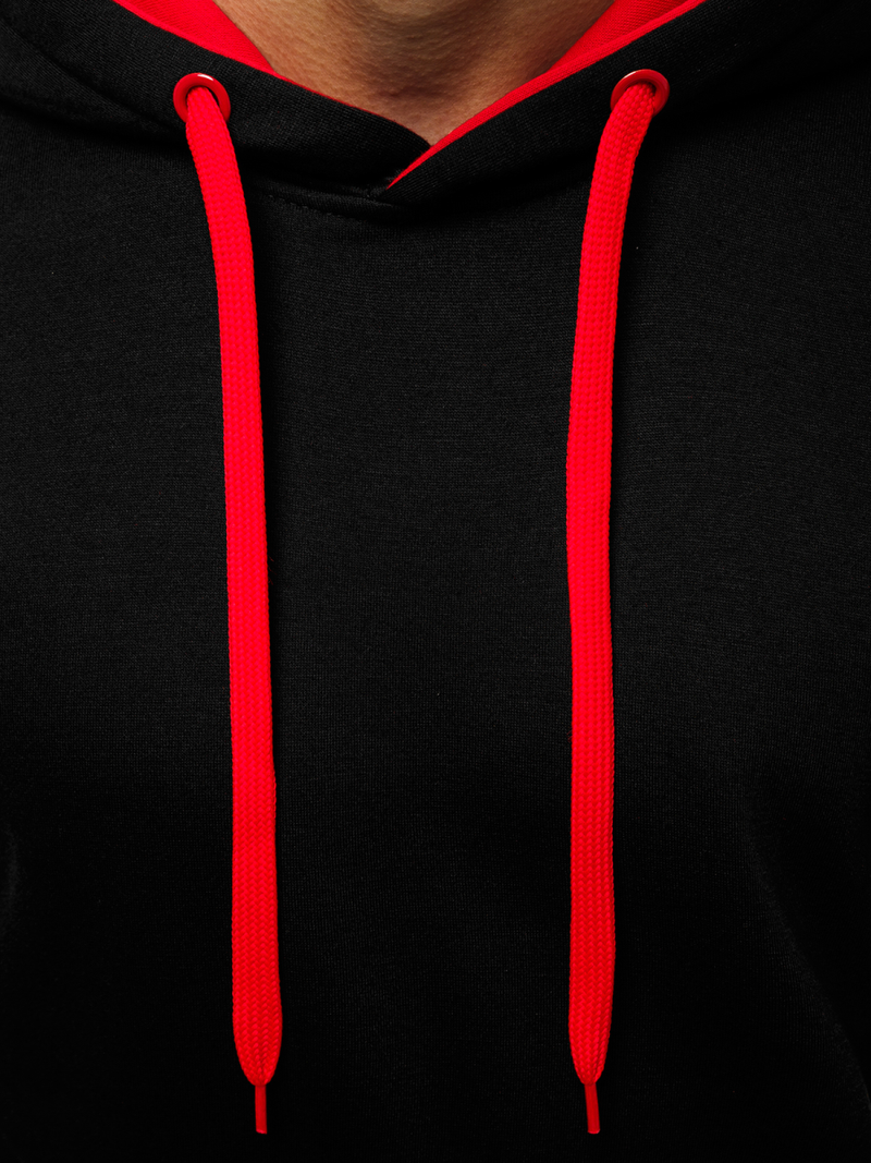 Sudadera de hombre negra-roja OZONEE JS/2011Z