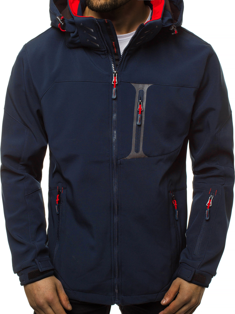 Chaqueta de hombre azul marino rojo OZONEE GE/12262