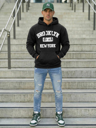 Sudadera de hombre negra OZONEE JS/8B1767/3Z