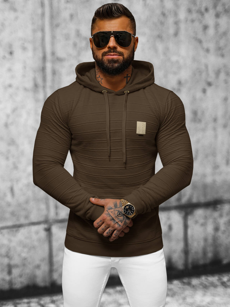 Sudadera de hombre marrón OZONEE O/TB2272