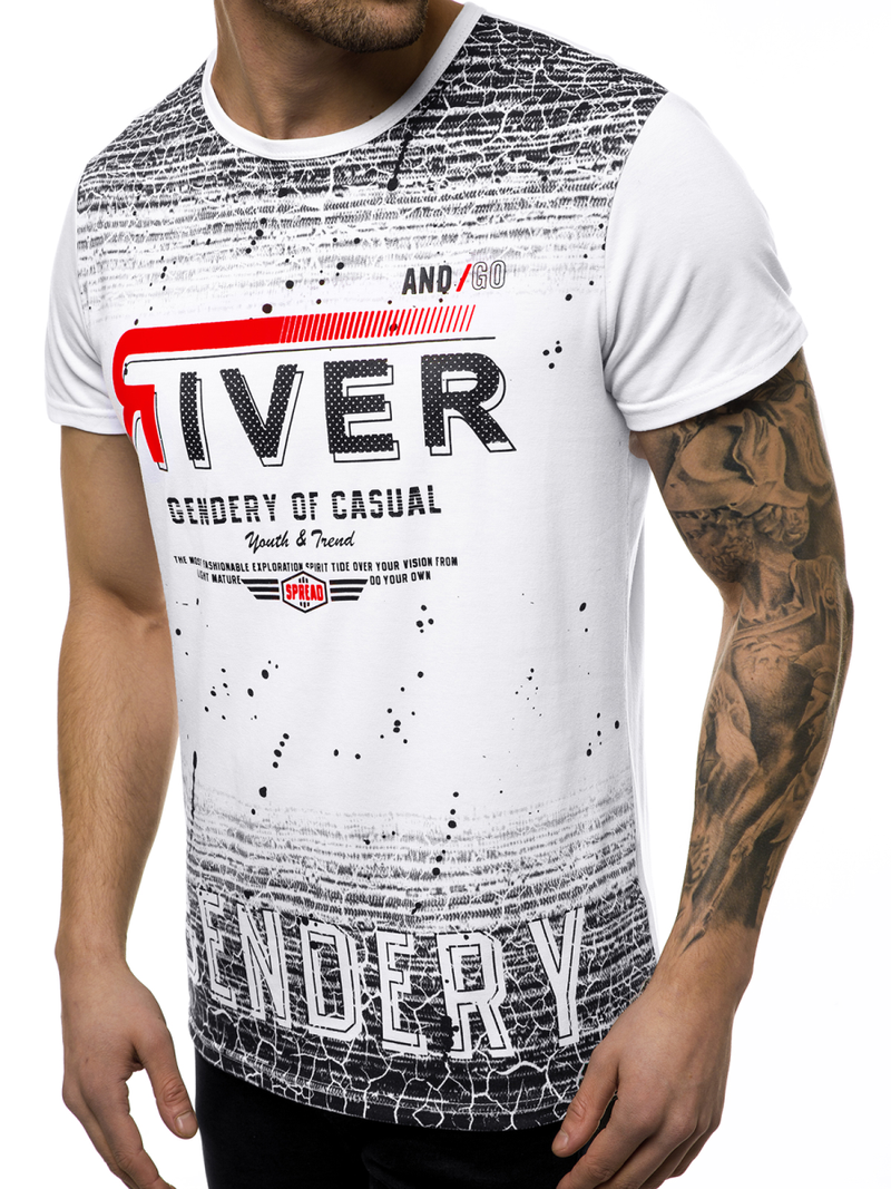 Camiseta de hombre blanca OZONEE JS/SS10960