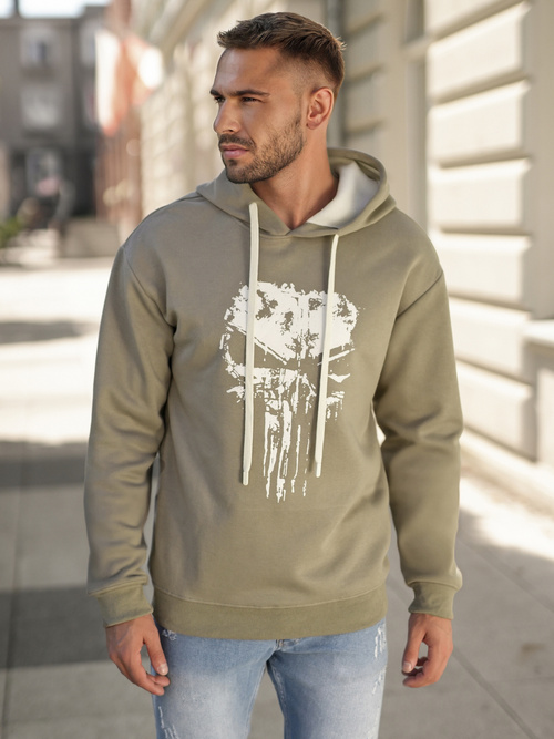 Sudadera de hombre caqui OZONEE JS/65B3907/29