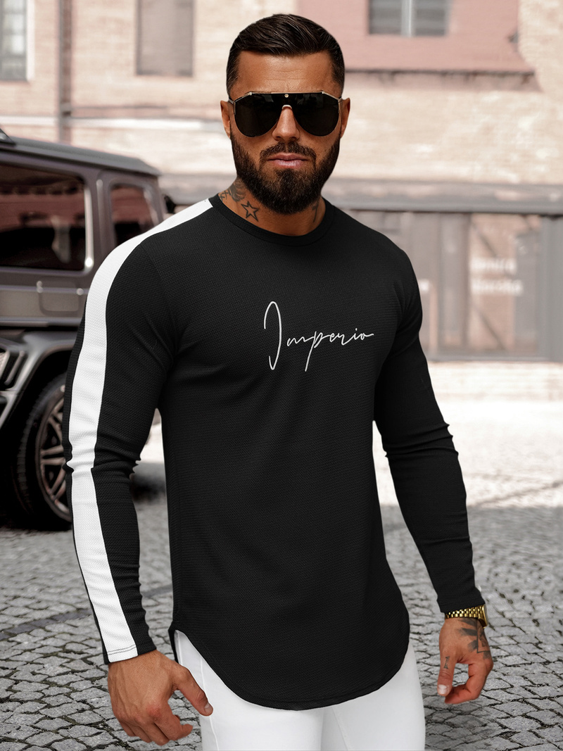 Sudadera de hombre negra OZONEE O/D7197