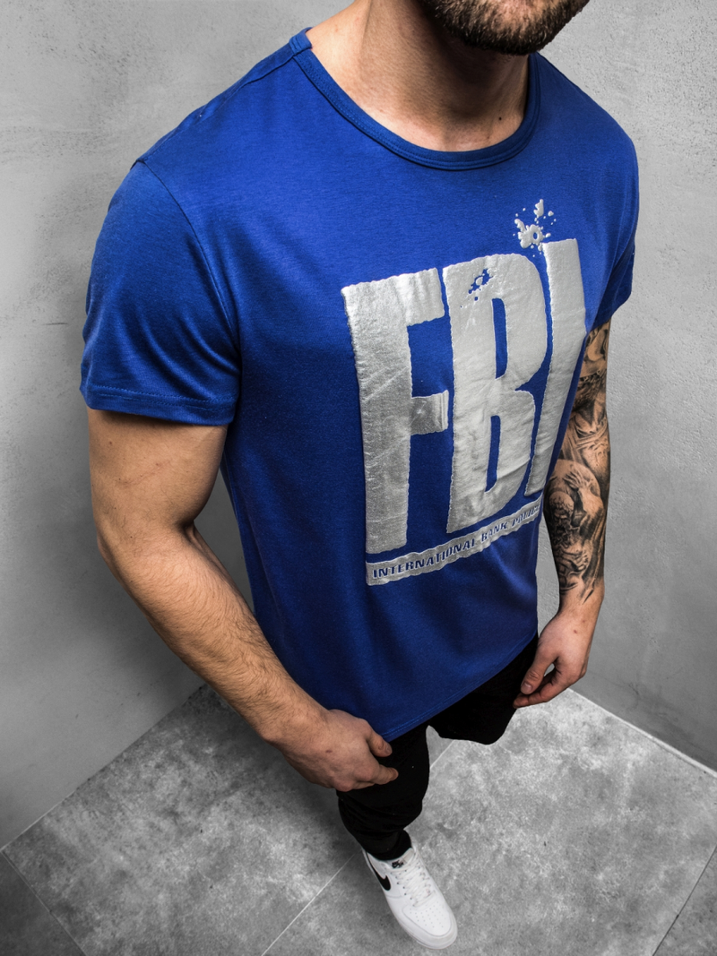 Camiseta de hombre azul OZONEE JS/SS100730Z