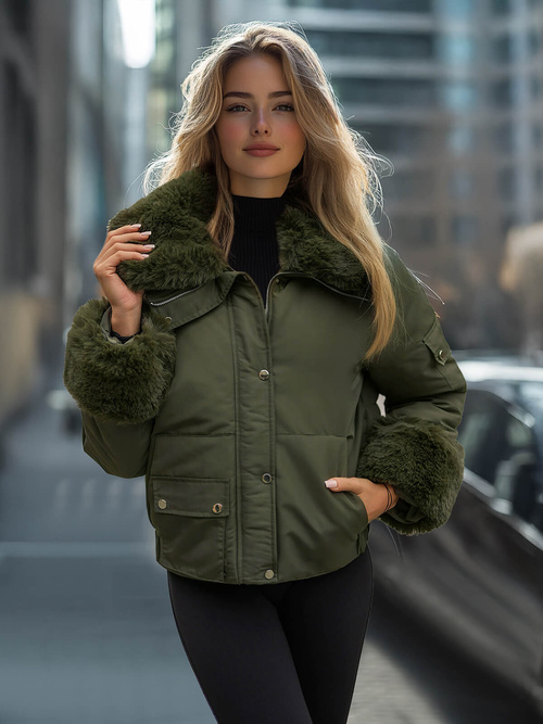 Chaqueta de mujer en caqui OZONEE O/H833Z